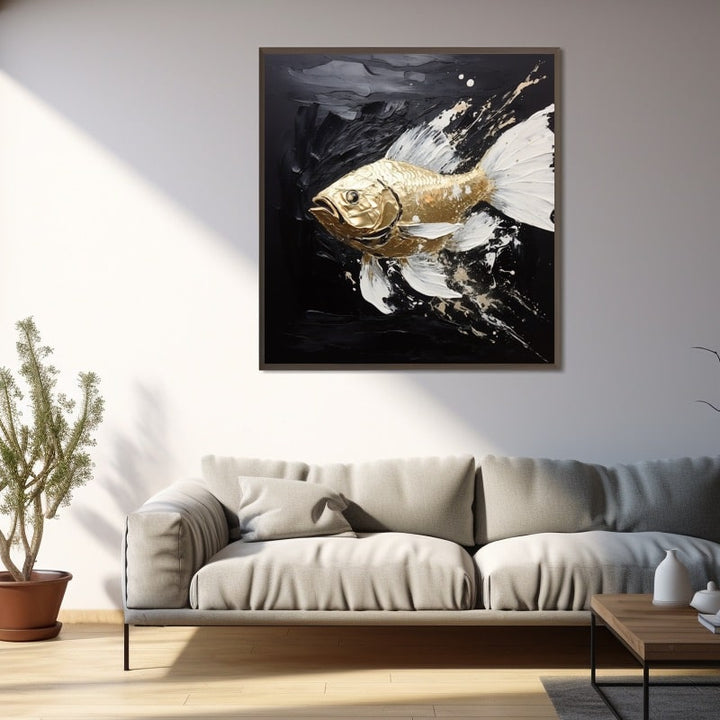 Peinture Poisson Moderne, art mural décoration nature