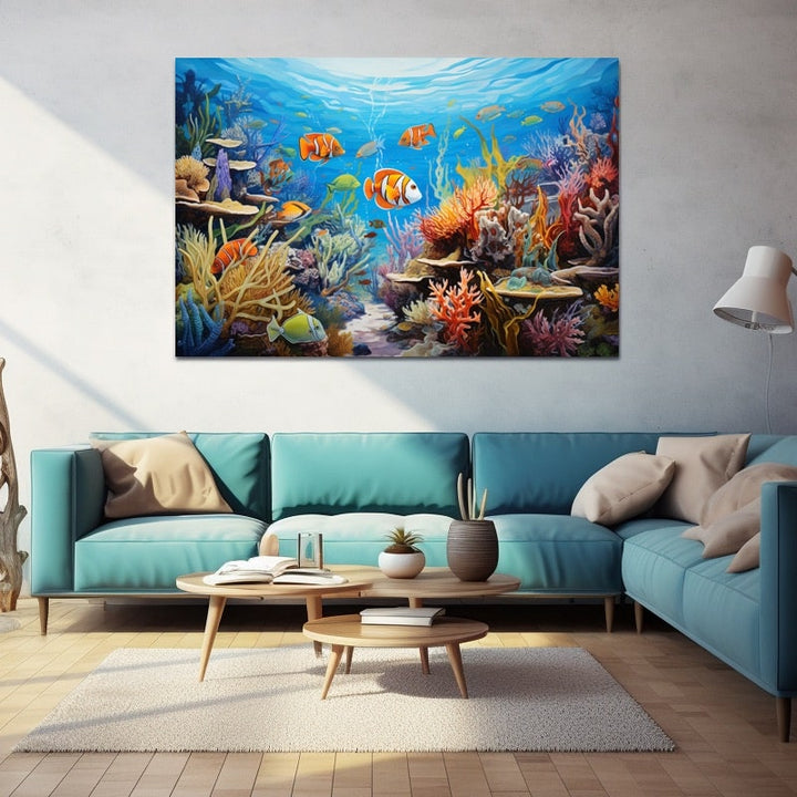 Peinture Poissons Exotiques, art mural décoration nature