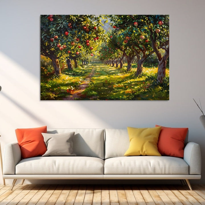 Peinture Pommier, art mural décoration nature