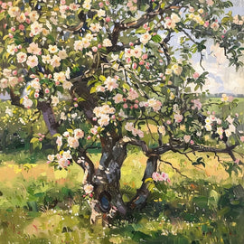 Peinture Pommier en Fleurs, art mural décoration nature