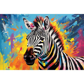 Peinture Zèbre Pop Art, art mural décoration nature