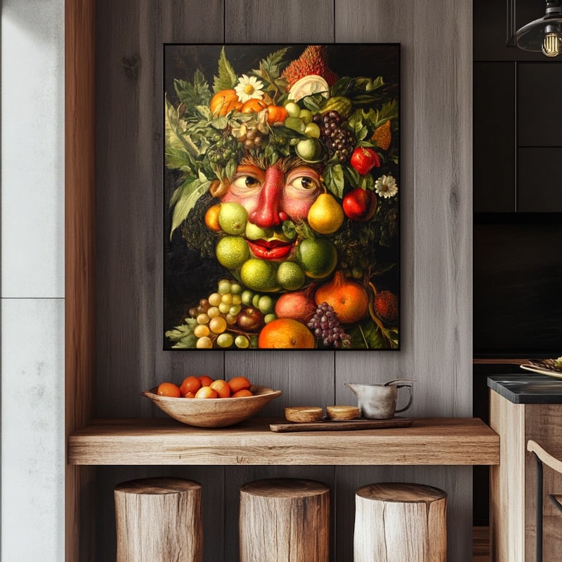 Peinture Portrait Fruits