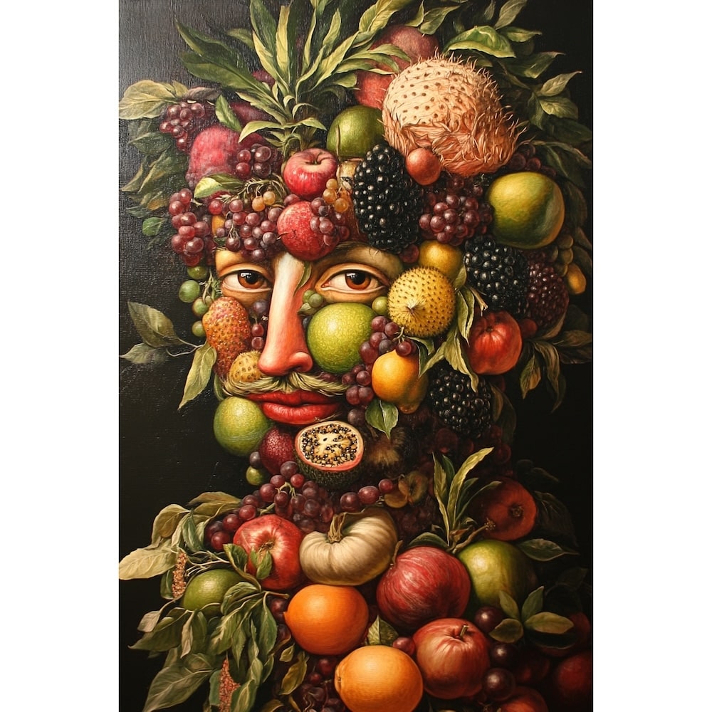 Peinture Portrait de Fruits et Légumes