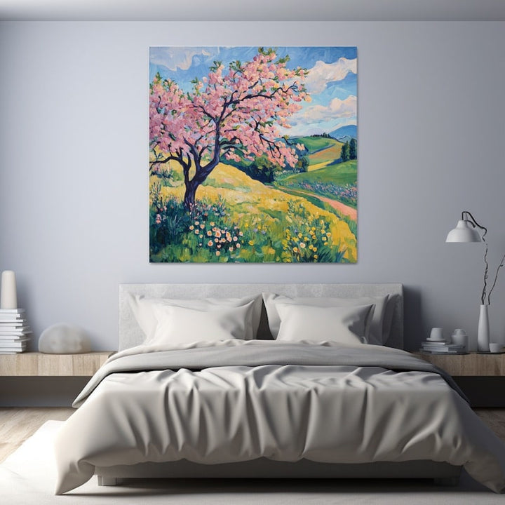 Peinture Printemps, art mural décoration nature