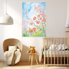 Peinture Printemps Maternelle, art mural décoration nature