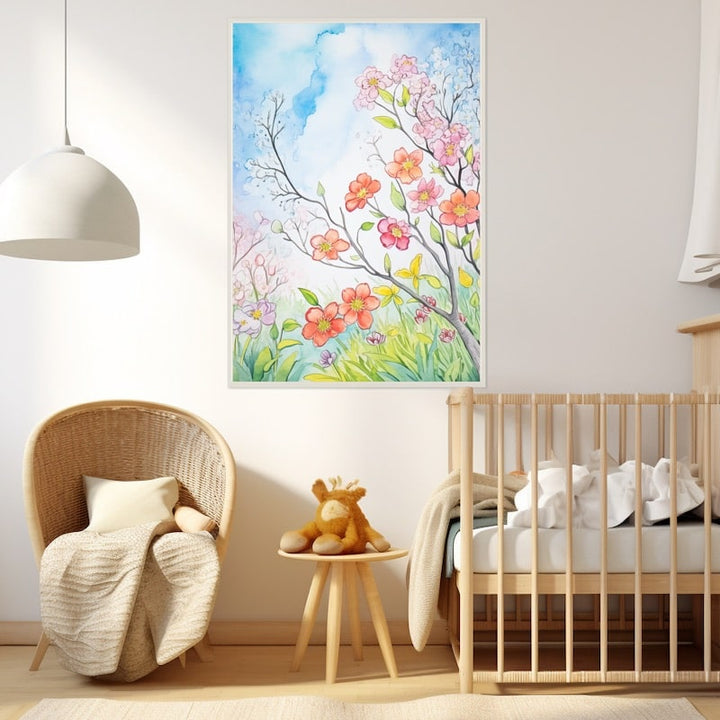 Peinture Printemps Maternelle, art mural décoration nature