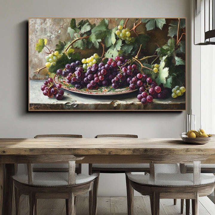 Peinture Raisins Nature Morte, art mural décoration nature