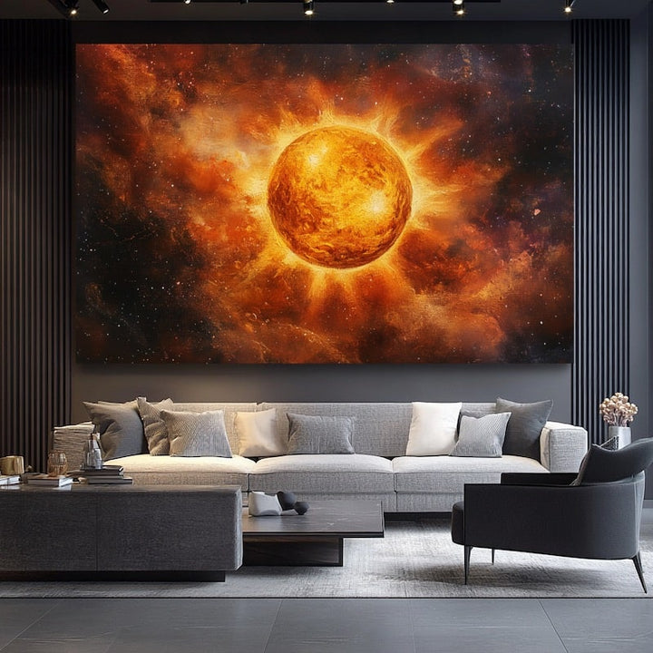 Peinture Rayon De Soleil, art mural décoration nature