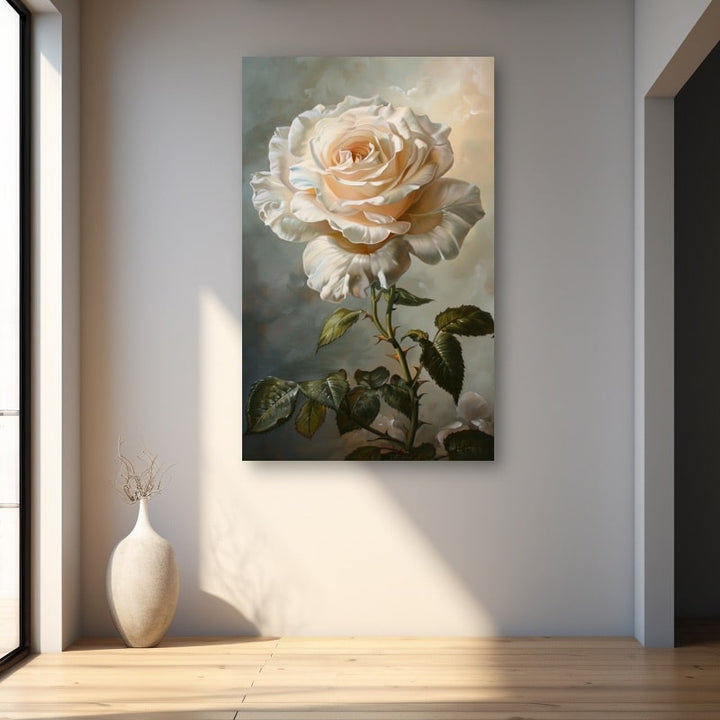 Peinture Rose Beige, art mural décoration nature