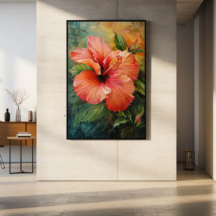 Peinture Rose Hibiscus