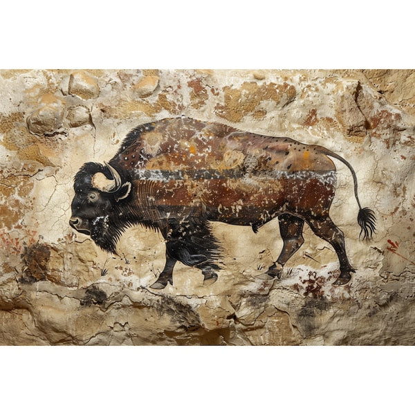 Bison Peinture Rupestre, art mural décoration nature