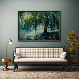 Peinture Saule, art mural décoration nature