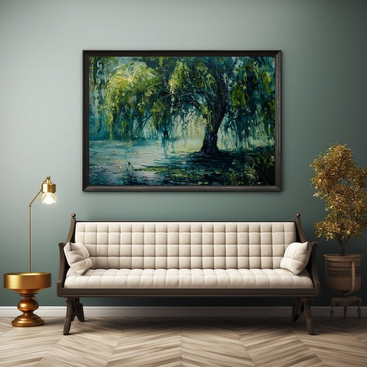 Peinture Saule, art mural décoration nature