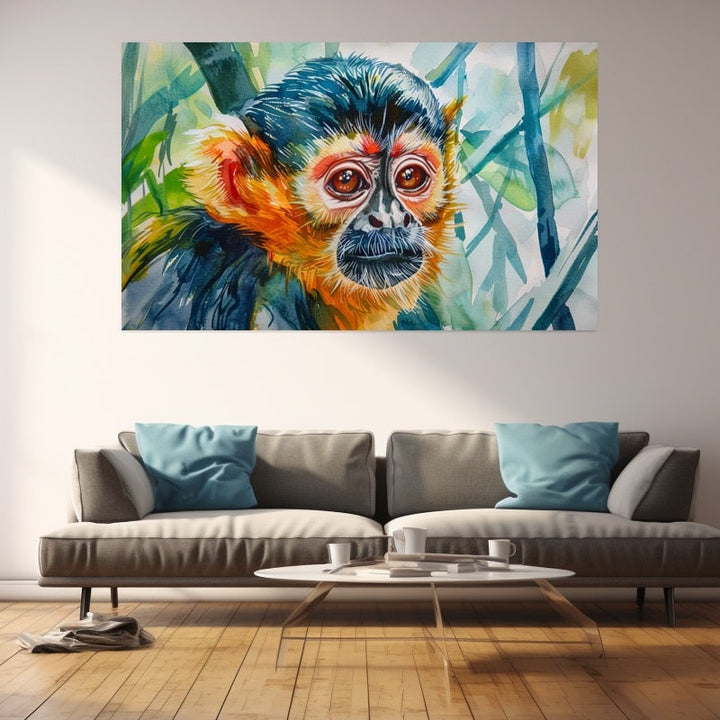 Peinture Singe, art mural décoration nature