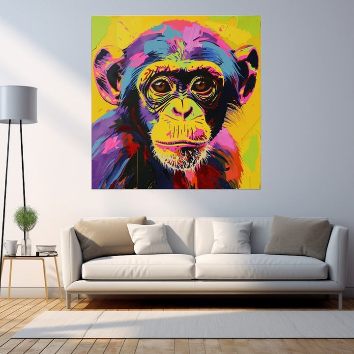 Peinture Singe Pop Art, art mural décoration nature