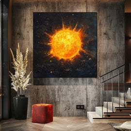 Peinture Soleil Art, art mural décoration nature
