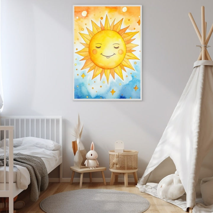 Peinture Soleil Maternelle, art mural décoration nature