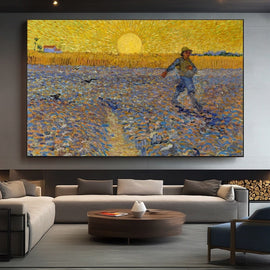 Peinture Soleil Van Gogh, art mural décoration nature