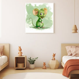 Peinture Souris Verte, art mural décoration nature