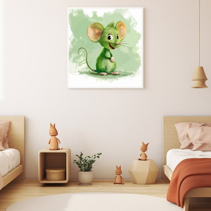Peinture Souris Verte, art mural décoration nature