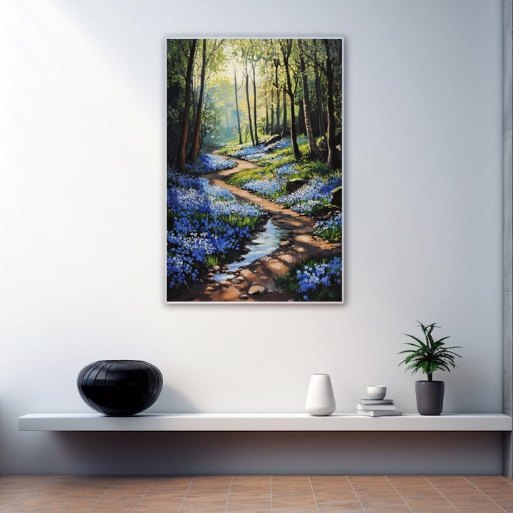 Peinture Sous Bois Printemps, art mural décoration nature