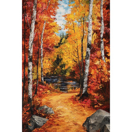Peinture Sous-Bois Automne, art mural décoration nature