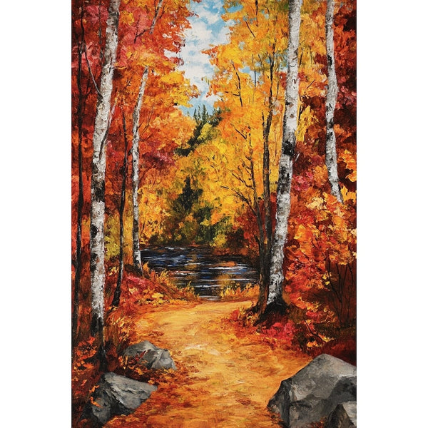 Peinture Sous-Bois Automne, art mural décoration nature