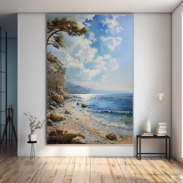 Peinture sur Toile Bord de Mer, art mural décoration nature