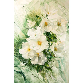 Peinture sur Toile Fleurs Blanches, art mural décoration nature