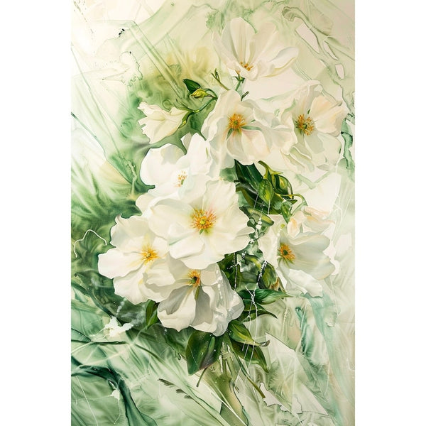 Peinture Sur Toile de Fleurs Blanches