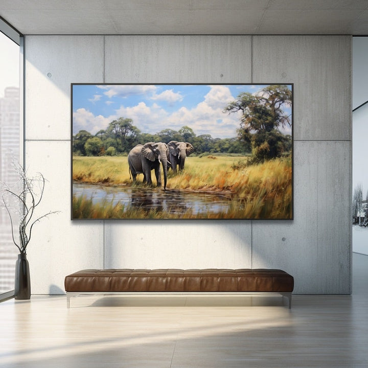 Peinture sur Toile Éléphant, art mural décoration nature