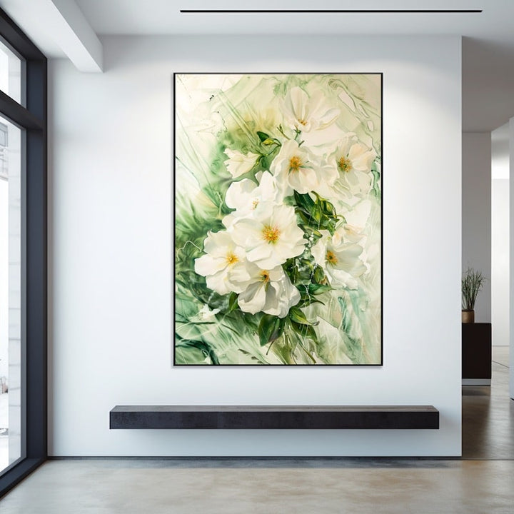 Peinture Sur Toile Fleurs Blanches