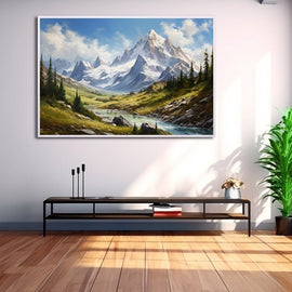 Peinture sur Toile Paysage de Montagne, art mural décoration nature