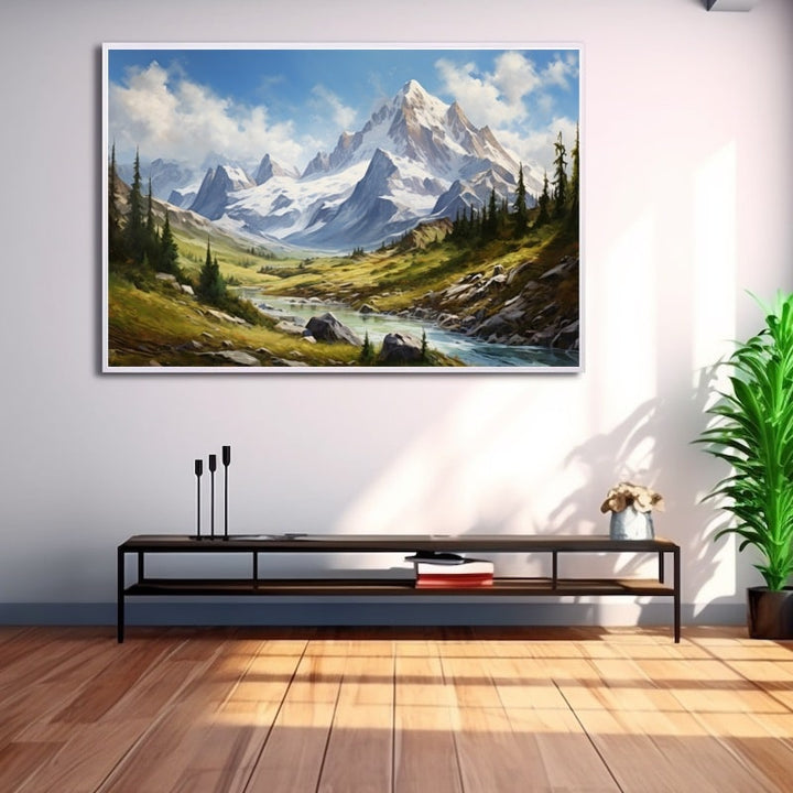 Peinture sur Toile Paysage de Montagne, art mural décoration nature