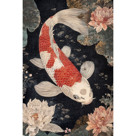 Peinture Tableau Carpe Koi, art mural décoration nature