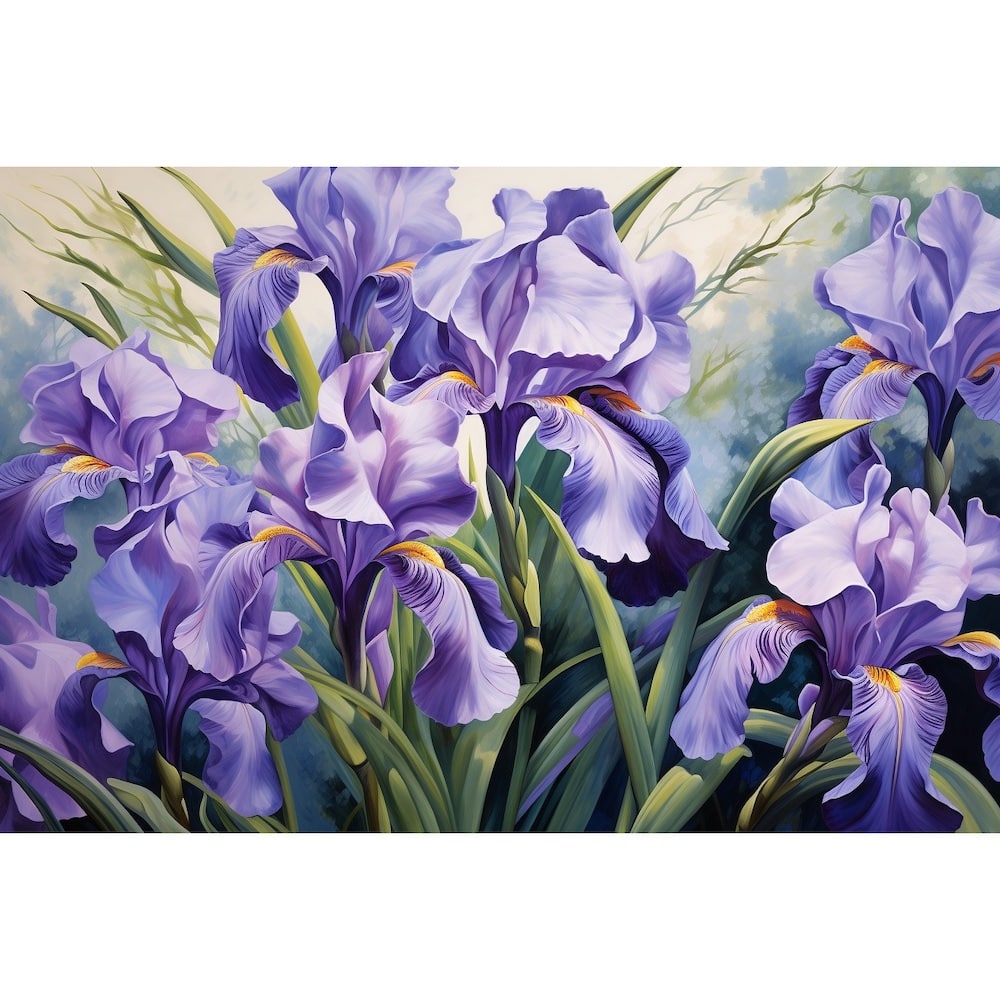 Peinture Tableau Fleurs Iris