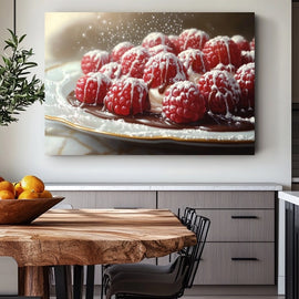 Peinture Tableau Framboise, art mural décoration nature