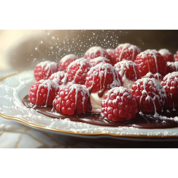 Peinture Tableau Framboise, art mural décoration nature