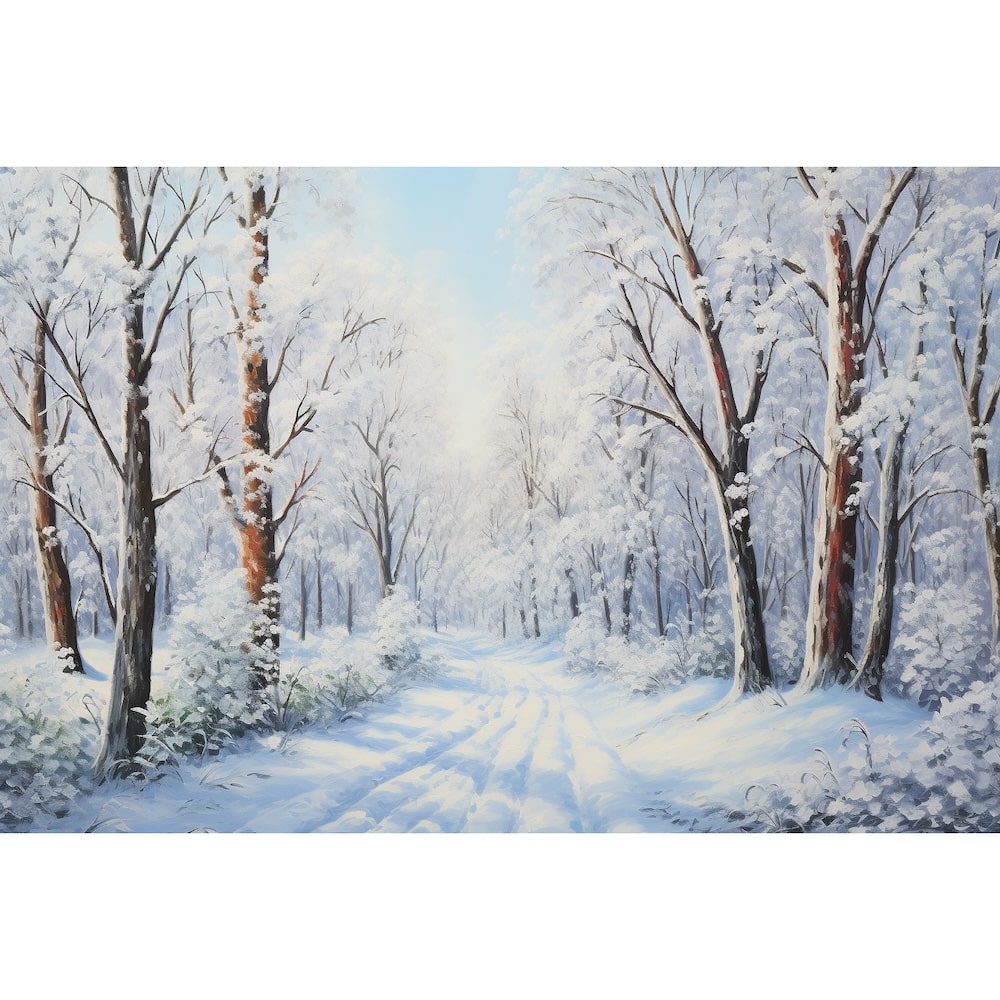 Tableau Peinture Neige, art mural décoration nature