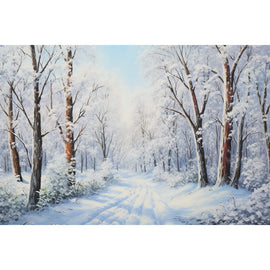 Tableau Peinture Neige, art mural décoration nature