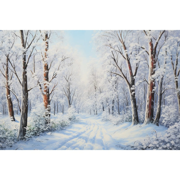 Tableau Peinture Neige, art mural décoration nature