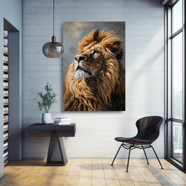 Peinture Tête de Lion, art mural décoration nature
