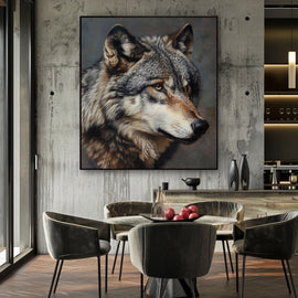 Peinture Tête de Loup, art mural décoration nature