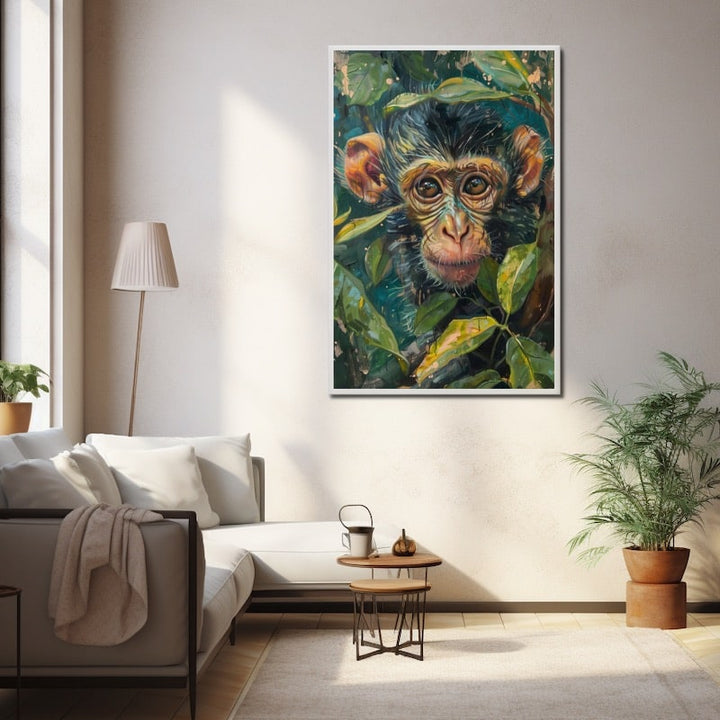 Peinture Tête de Singe, art mural décoration nature