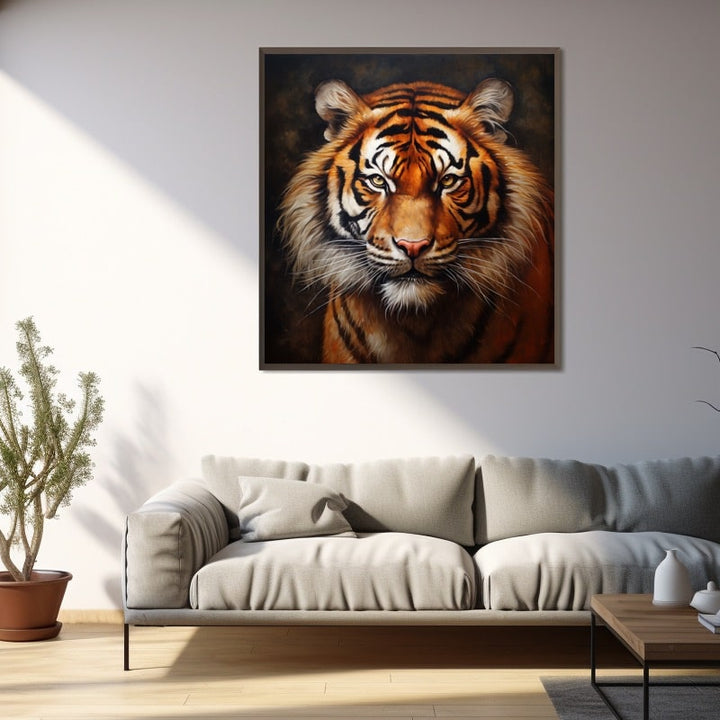 Peinture Tête de Tigre, art mural décoration nature