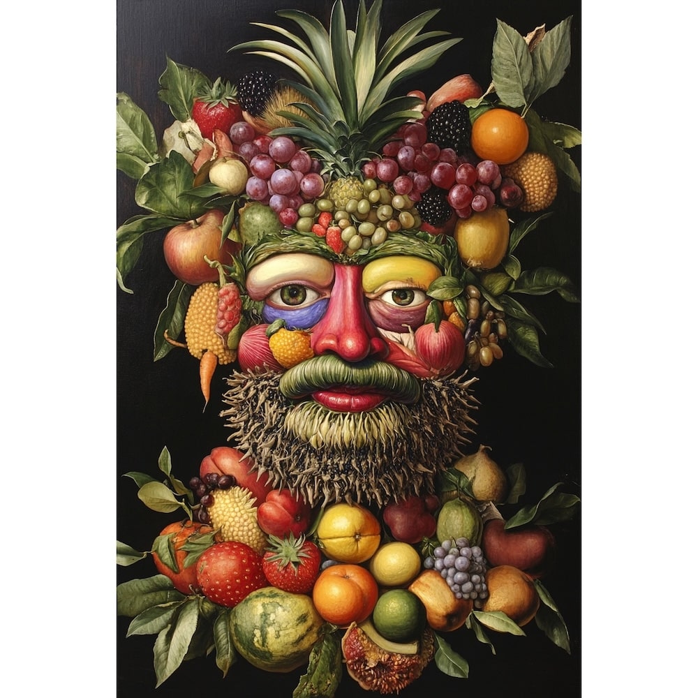 Peinture Tête Fruits et Légumes