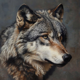 Peinture Tête de Loup, art mural décoration nature