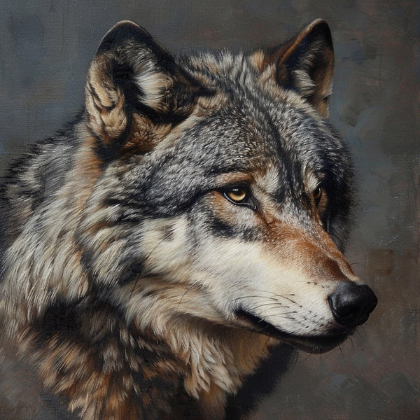 Peinture Tête de Loup, art mural décoration nature