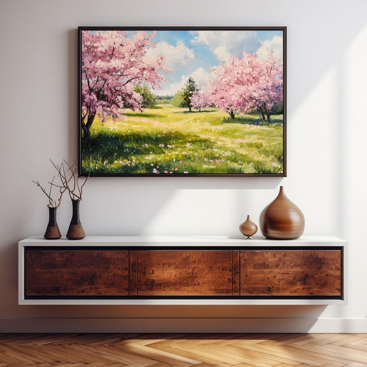 Peinture Thème Printemps, art mural décoration nature