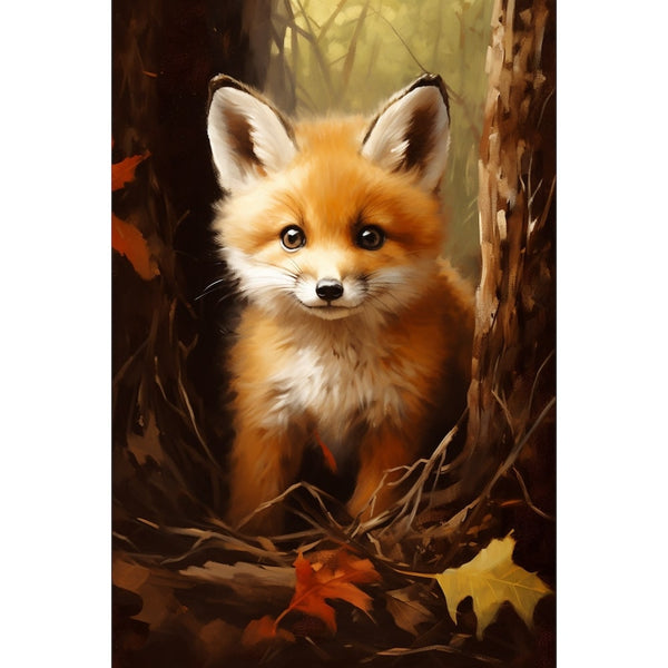 Tableau Peinture Thème Renard Chambre Bébé, art mural décoration nature